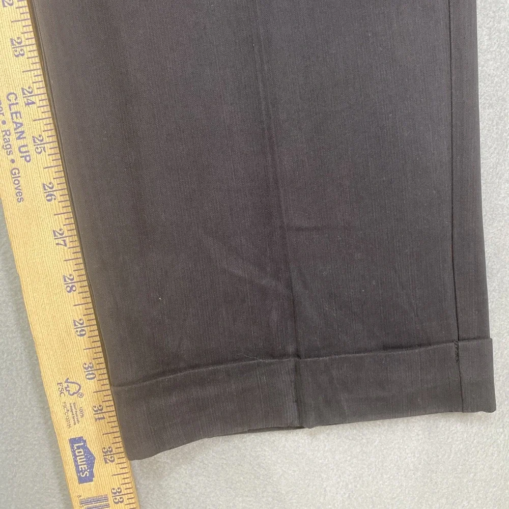 Tommy Bahama Mens Dress Pants Black Silk Blend Cuffed‎ Hem Pleated Front 35x32